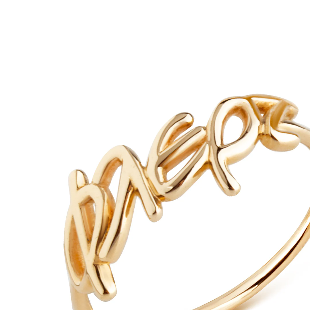 14K Gold “αγάπη” Ring - Image 4
