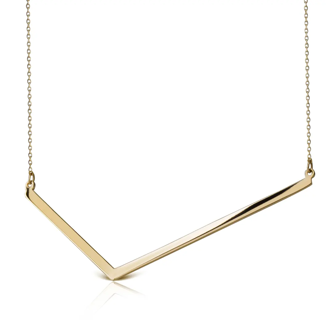 14K Gold Angle Necklace