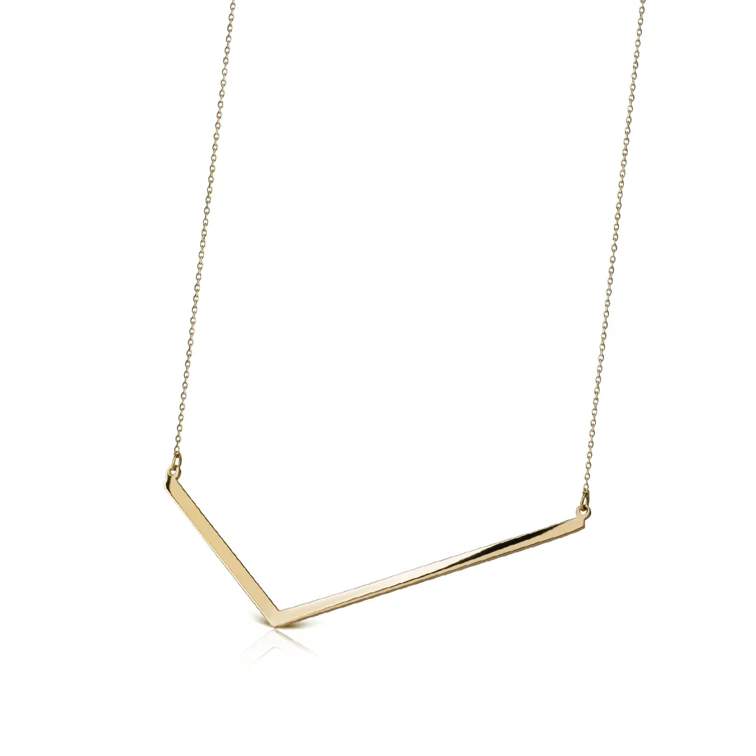 14K Gold Angle Necklace - Image 2