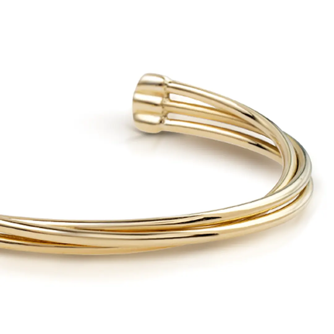 14K gold Braided Open Bracelet - Image 2