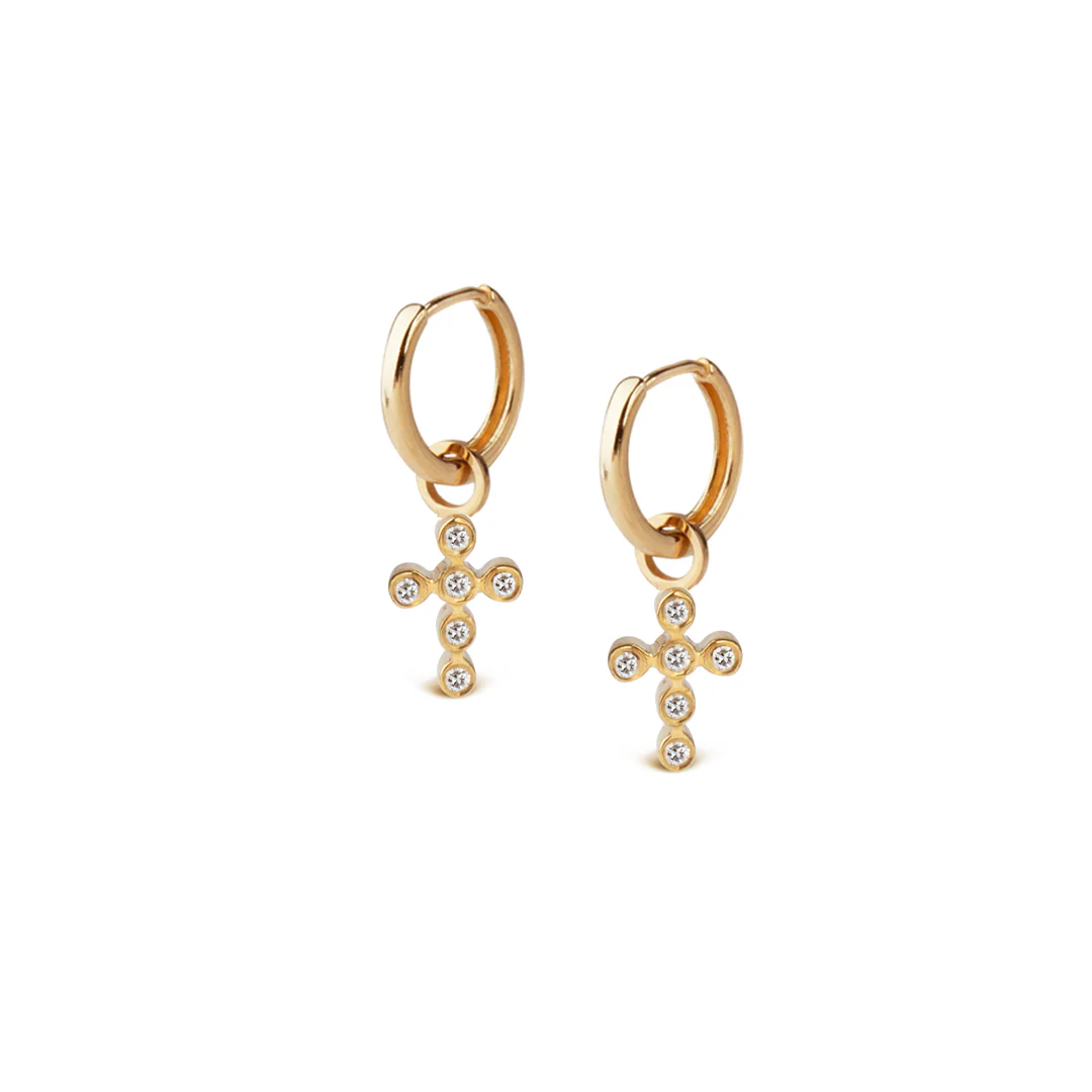 14K Gold Cross-Shaped Diamond Motif - Image 2