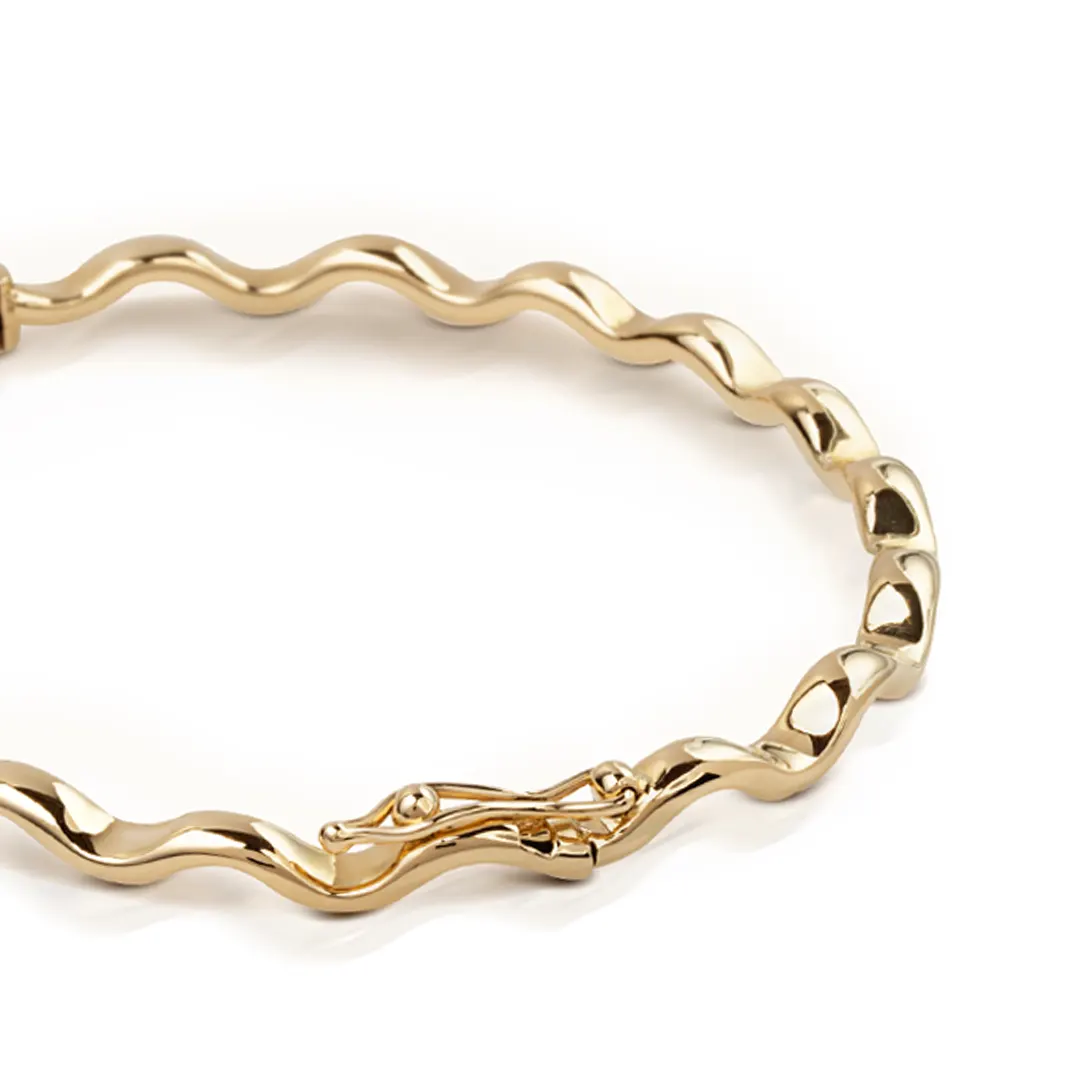 14K gold Curved Bracelet - Image 2