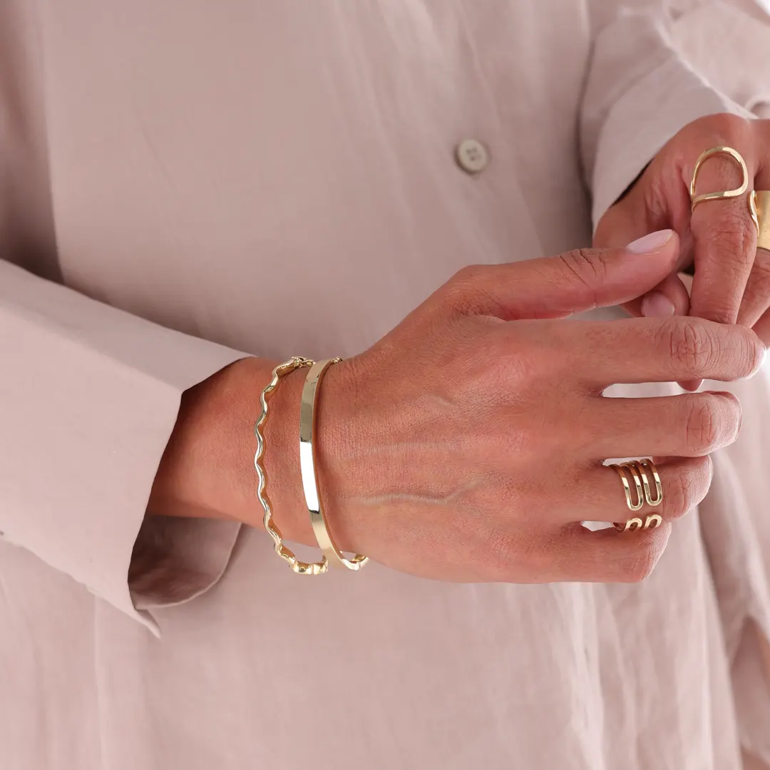 14K gold Squared Bracelet - Image 5