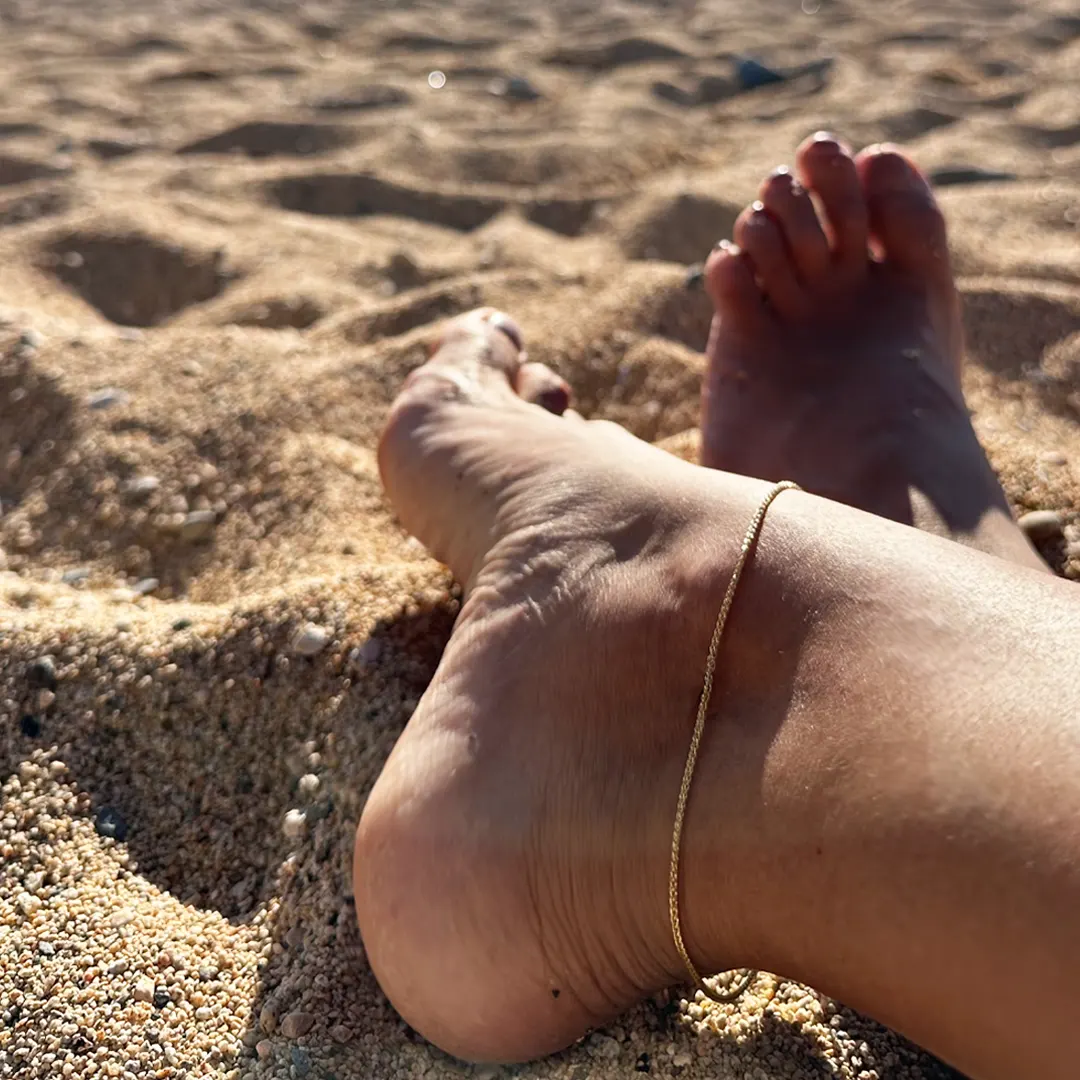 14K Gold Thick Anklet chain - Image 2