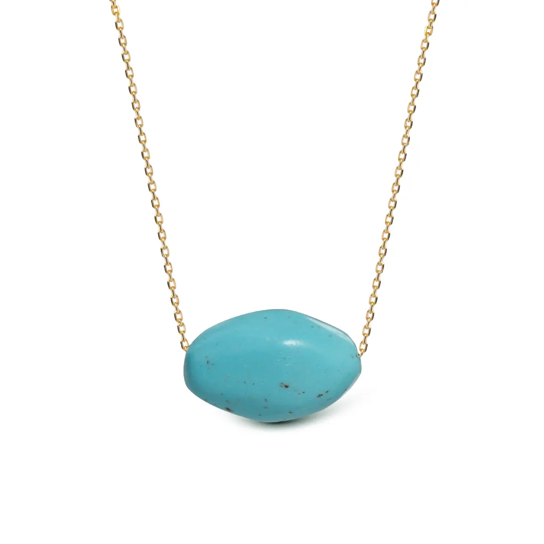 14K Gold Turquoise Necklace