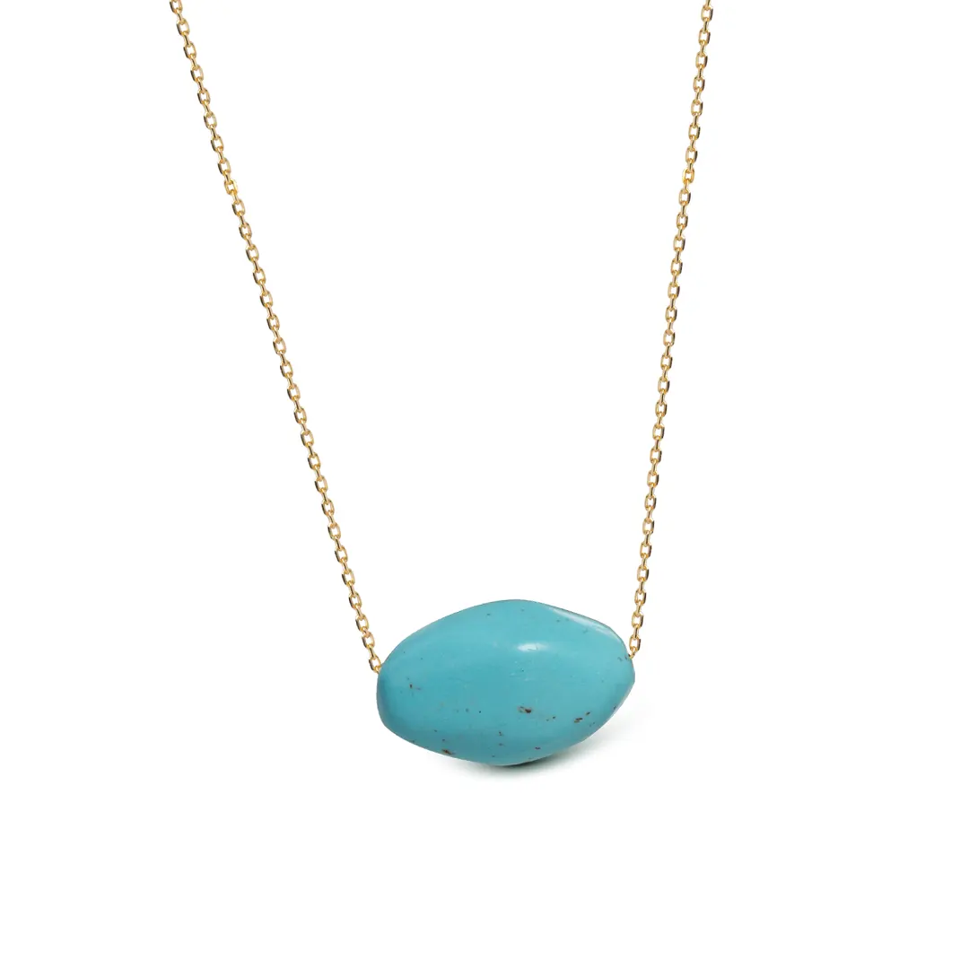 14K Gold Turquoise Necklace - Image 6