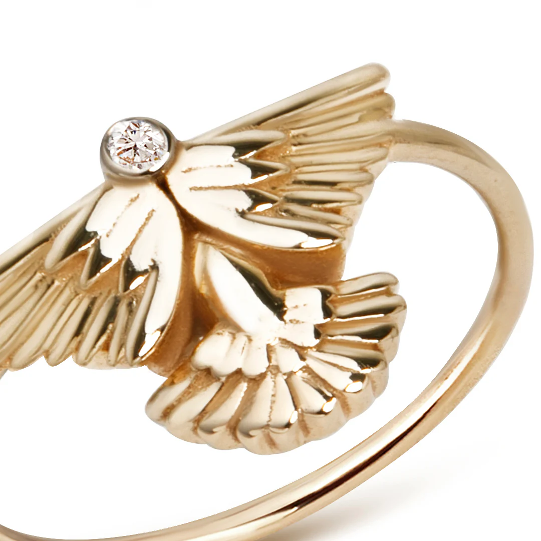 14K Gold "Wings" Talisman 2025 Ring - Image 4