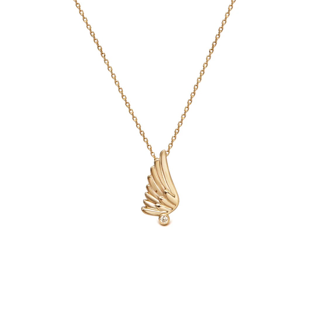 14K Gold "Wings" Talisman 2025 Tiny Necklace
