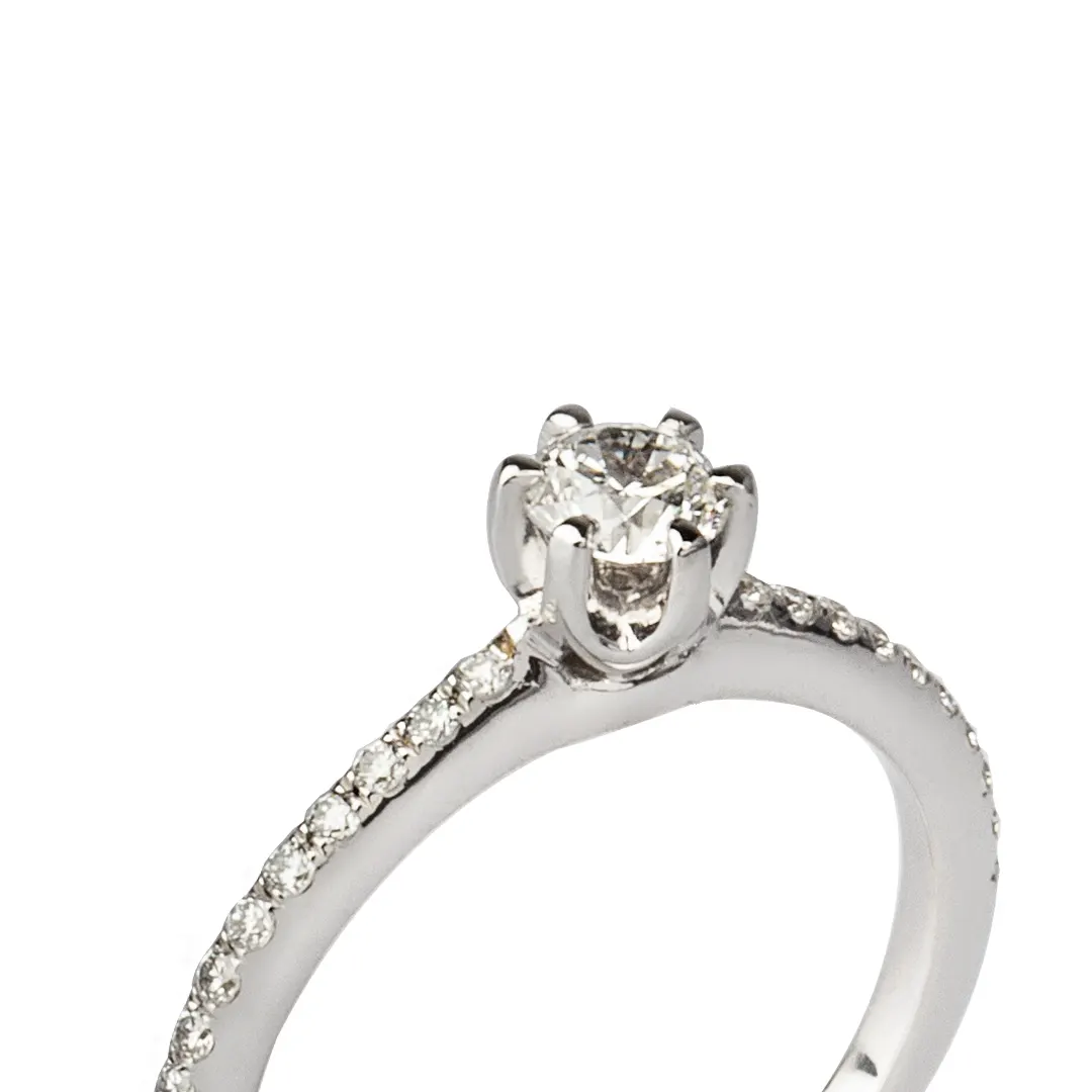 18K White Gold Brilliant Cut Diamond - Image 2