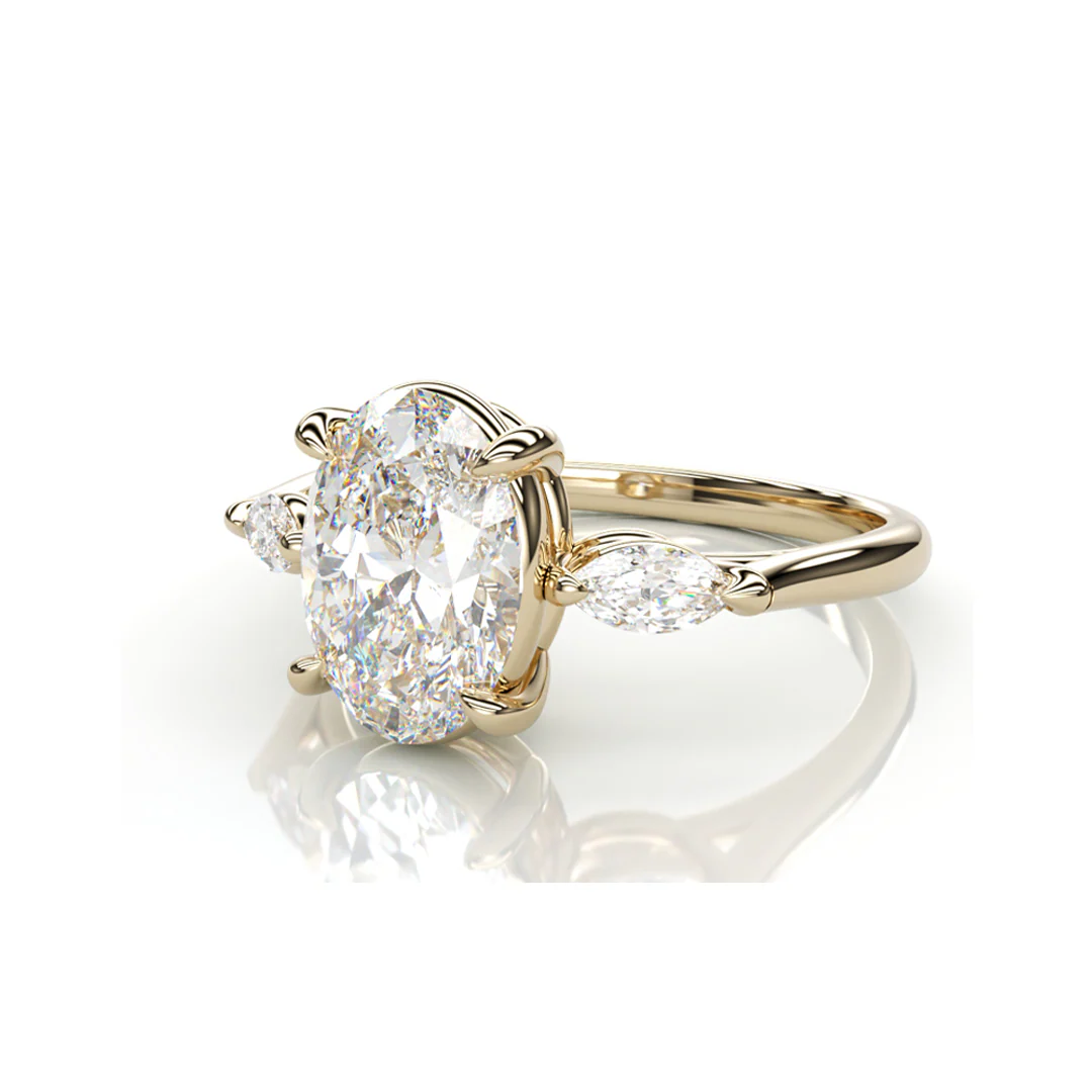 18K Yellow Gold Oval LAB Diamond Ring - Image 2