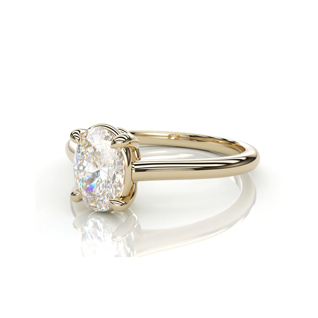 18K Yellow Gold Oval LAB Diamond Ring - Image 2