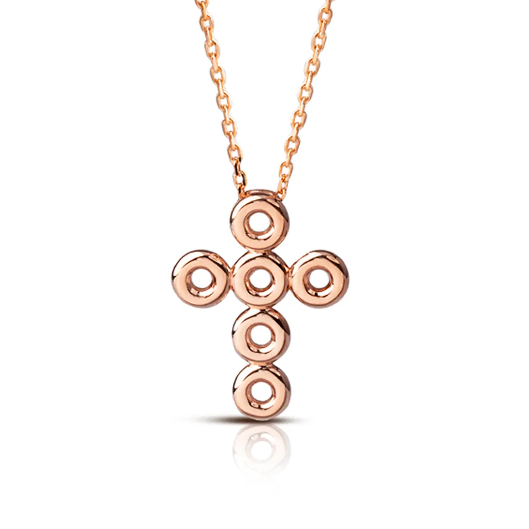 6 Circle Gold Cross Pendant - Image 2