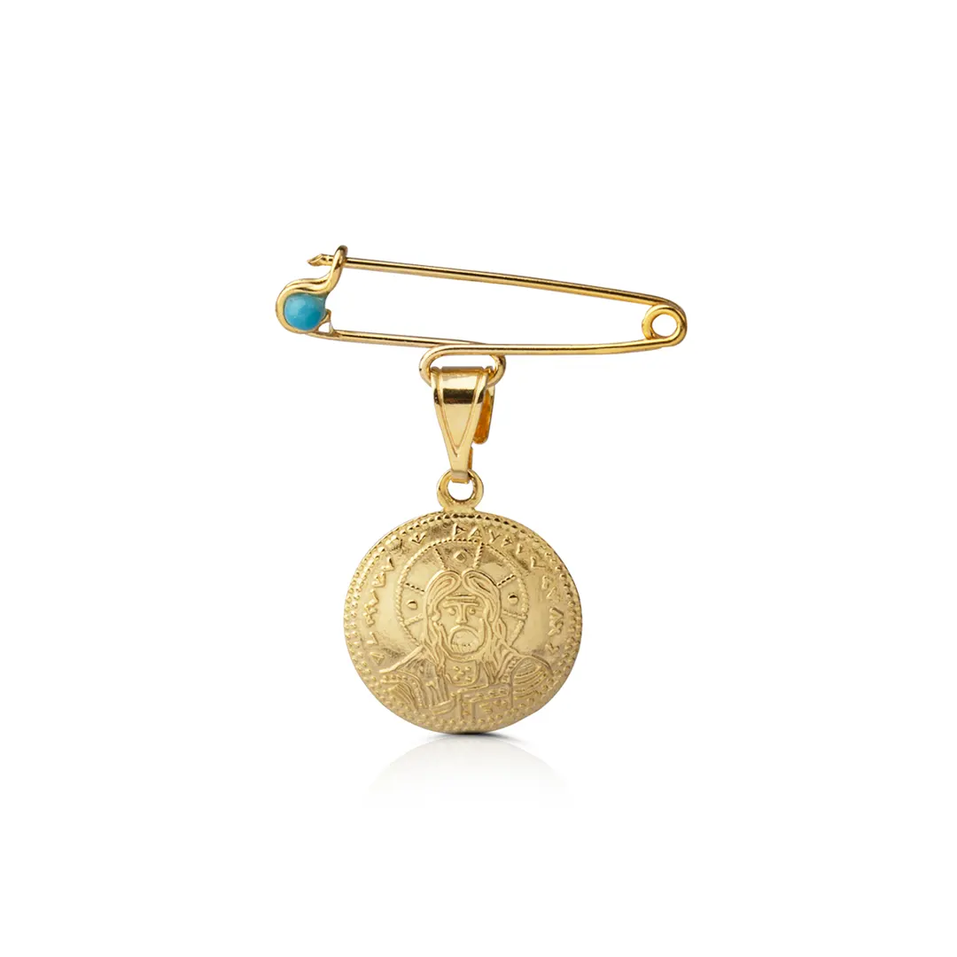 Konstantinato Safety Pin Necklace, Round Shape