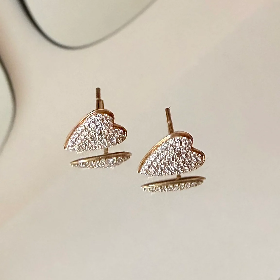 Pave Heart Earrings - Image 3