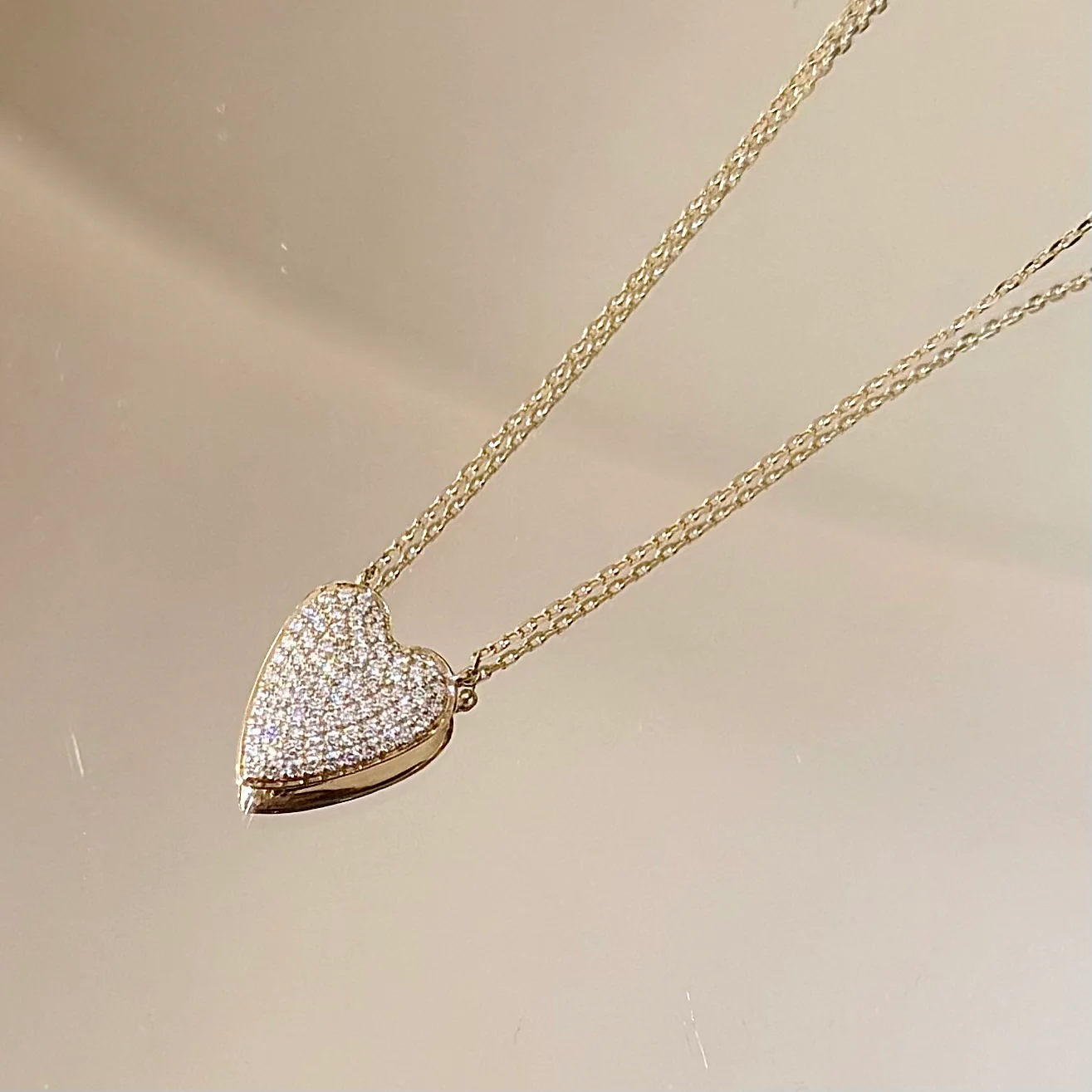 Pavé Heart Necklace - Image 4