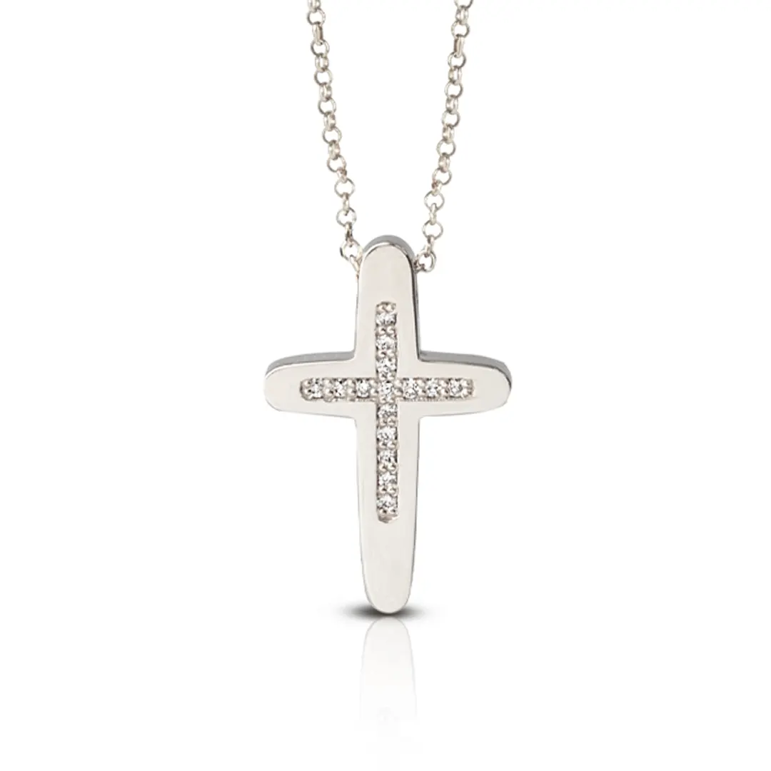 Pointed Edges Diamond Gold Cross, Medium size - Image 3