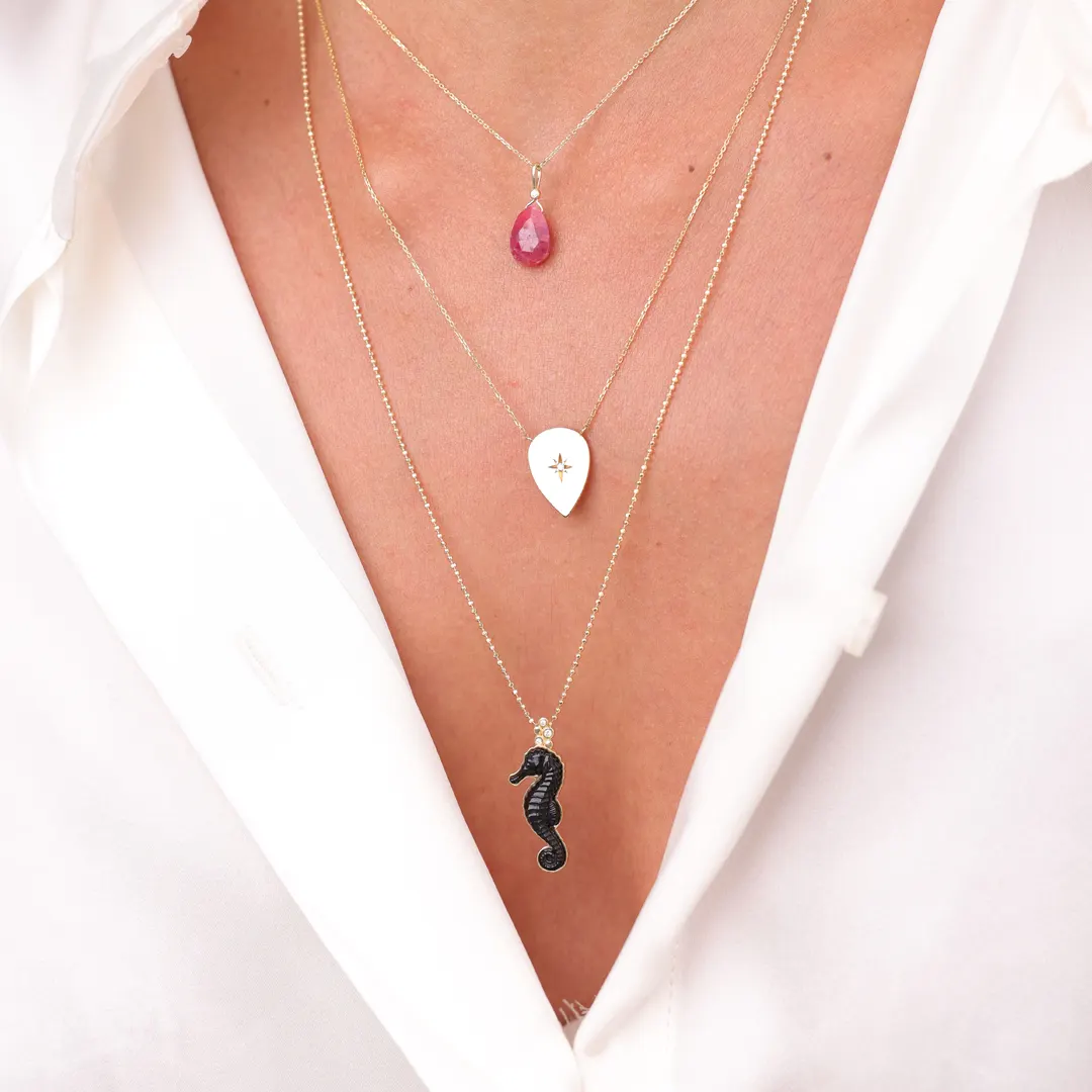 Rough Ruby Drop Necklace - Image 2