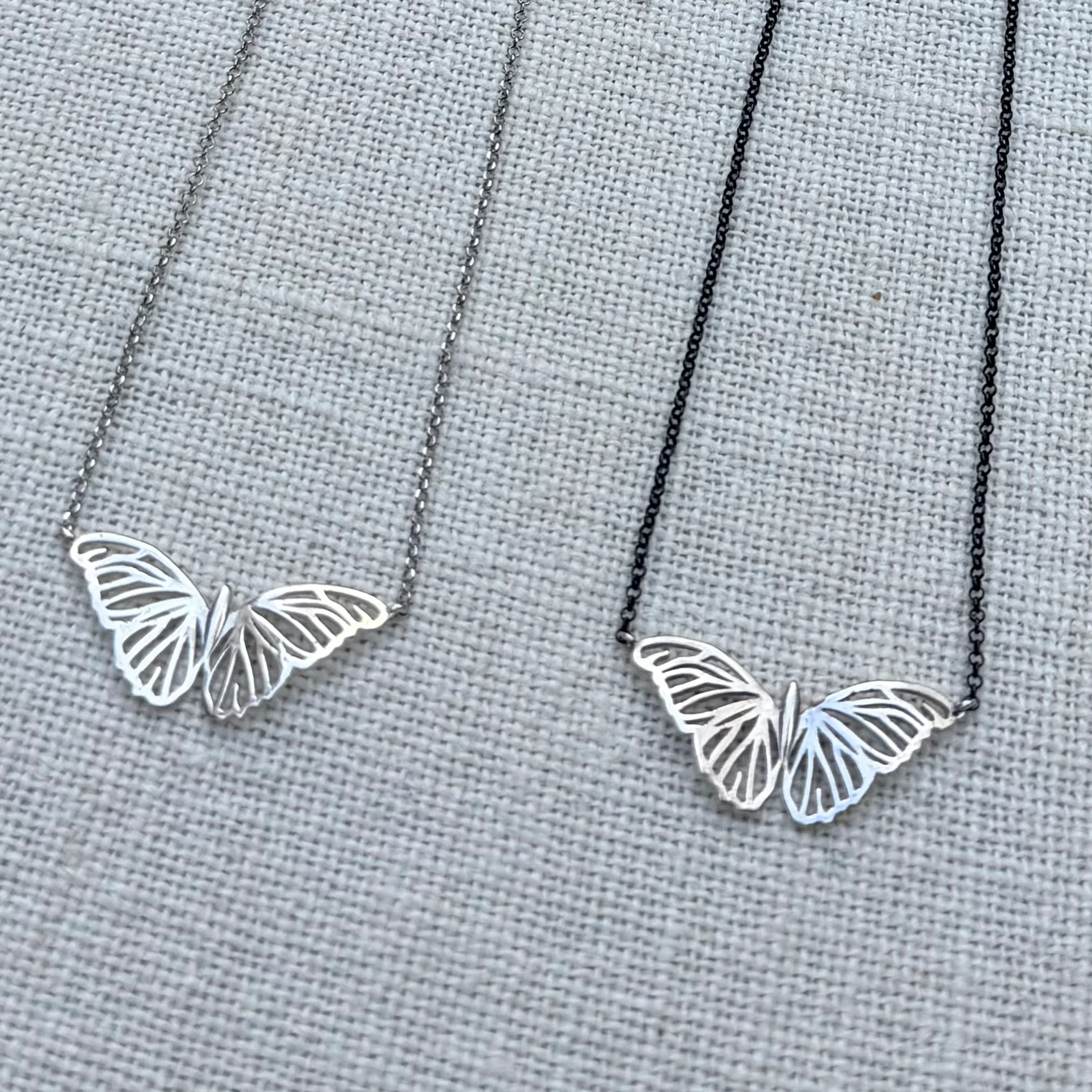 Silver Butterfly Necklace - Image 3