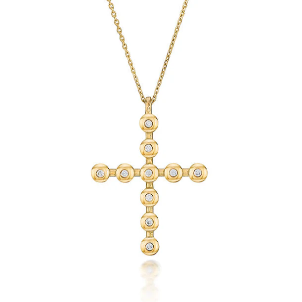 Thin Bold Bubble Cross Pendant