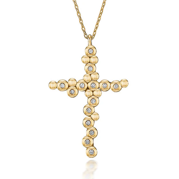 Thin Irregular Bubble Cross Pendant