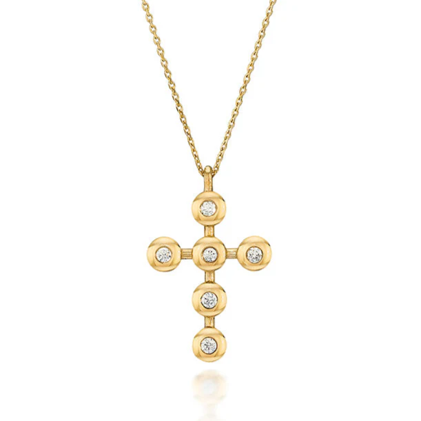 Thin Bubble Cross Pendant