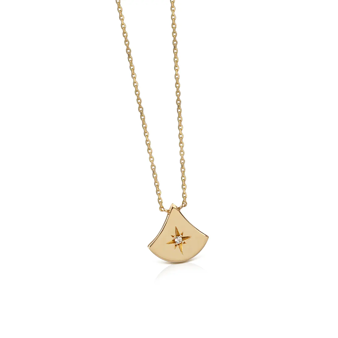 Tiny Almost Triangle Diamond Star Necklace - Image 2