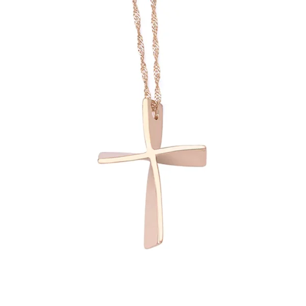 Twisted Gold Cross Pendant, Medium Size - Image 5
