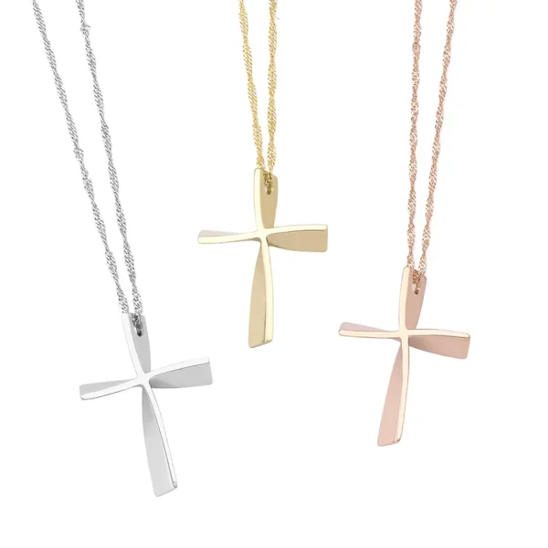 Twisted Gold Cross Pendant, Medium Size - Image 6