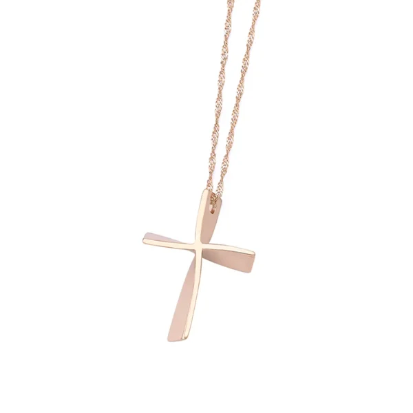 Twisted Gold Cross Pendant, Medium Size - Image 7