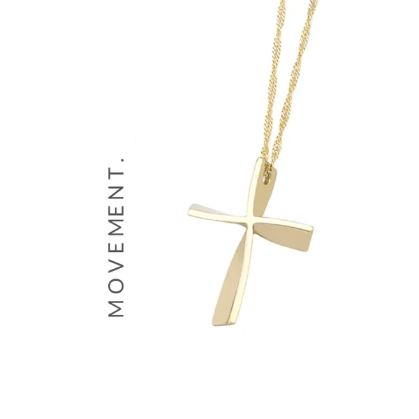 Twisted Gold Cross Pendant, Medium Size - Image 8